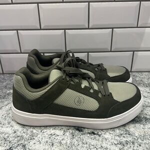Volcom Mens 11 Wide Workwear Sneakers Olive Green Suede Mesh Utility Skate Shoes